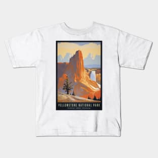 Yellowstone National Park Vintage Poster Kids T-Shirt
